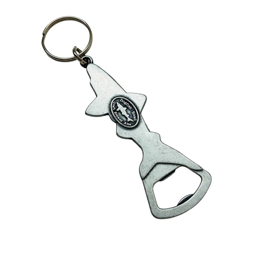 Dogfish Head Ale Silvertone Keychain Bottle Opener Keyring 5"